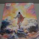 Jesus Walking On Water Wall Art Christian Prints Wall Decor Jesus Christian Canvas Painting Religious Spiritual Beliefs Prints Artwork for Church Bedroom Living Room Office Ready to Hang 16x24 Inch