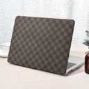 Seorsok Compatible with MacBook Pro 13 inch Case M2 2023,2022,2021-2016 A2338 M1 A2251 A2289 A2159 A1989 A1708 A1706,Retro Checkerboard Textured Leather Plastic Hard Shell&Keyboard Cover,Brown Grid