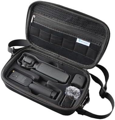 Skyreat Osmo Pocket 3 Case, Portable PU Storage Protective Bag for DJI Osmo Pocket 3 Creator Combo Accessories (Black)