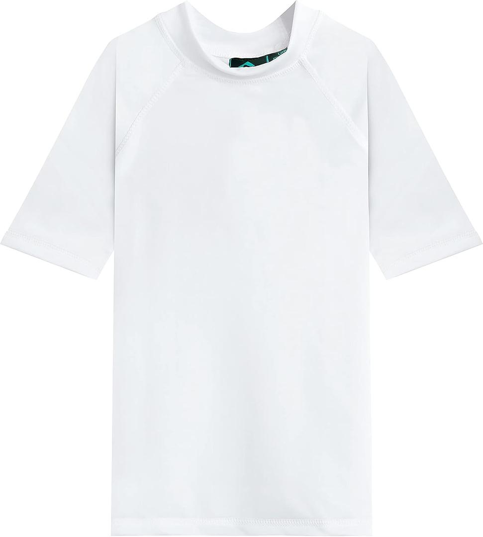 Kanu Surf Boys' Fiji UPF 50+ Sun Protective Rashguard (8, White)