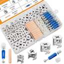 120PCS Cam Locks for Furniture,3-in-1 Eccentric Hardware Wheels,Furniture Fasteners & Connectors with Multi-Size Nuts,Bolts and Wood Dowel Pins-Assortment Kit for Furniture Assembly/Repair