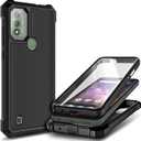 Designed for WIKO Voix Case with [Built-in Screen Protector], Full-Body Protective Shockproof Rugged Bumper Cover Phone Case for WIKO Voix U616AT (Black)