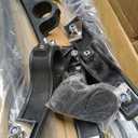 Black Poly Coated Fender Mounting Brackets Kit - Durable Adjustable Trailer Fender Brackets for Dump Trucks Flatbed Trucks Dual Rear Wheels Semi Truck Fender Accessories (One Side)