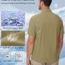 TACVASEN Mens Short Sleeve Sun Protection Shirt UPF 50+ Quick Dry Fishing Cooling UV Shirts Outdoor Tactical Hiking Shirts (Beige, XXL)