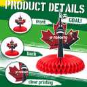 2 x Huwena 16 Pcs Soccer Party Decorations Honeycomb Centerpieces, North America Host City Themed Table Toppers, Double-Sided Print Soccer Game Day Table Supplies for Fans, Watch Party, Birthday