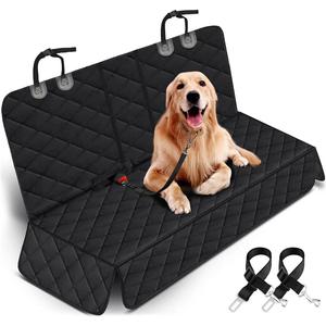 Yuntec Dog Car Seat Cover, Back Seat Cover for Dogs Pet Car Seat Protector Waterproof Bench Car Seat Cover, Non-Slip Reat Seat Cover fits Middle Armrest for Most Cars Trucks SUVs - Black (53 x 47)