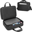 CURMIO Double Layer Printer Carrying Case Compatible with HP Tango/Tango X, OfficeJet 200/250, Wireless Mobile Printer Travel Bag with Luggage Strap and Pockets for 15.6 Laptop, Bag only
