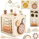 Vanplay Montessori Toys for 1+ Year Old Girls Boy Gifts, Wooden Sensory Activity Cube for Babies 12-18 Months, Learning Educational Toys 1 2 3 Year Old First Birthday Gifts for Toddler 1-3