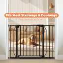 29"-40" Baby Gate for Stairs, Auto Close Stroller Friendly Dog Gate Indoor for Doorways, Pressure Mounted Baby Gate, Easy Walk Through Gate for Children & Pets, Black