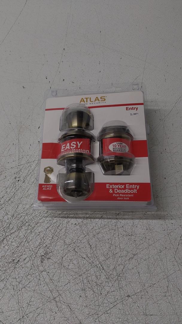 Lewis Hyman Inc 1734601 Atlas Tulip Style Door Knob and Single Cylinder Deadbolt Combo, Polished Brass