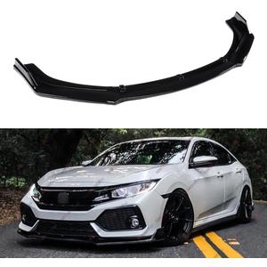 3Pcs Front Bumper Lip Compatible with 2016-2020 Honda Civic, JDM Air Dam Lower Chin Splitter 4 Door Sedan Hatchback Protection Body Kit 2016 2017 2018 2019 2020 (Glossy Black)