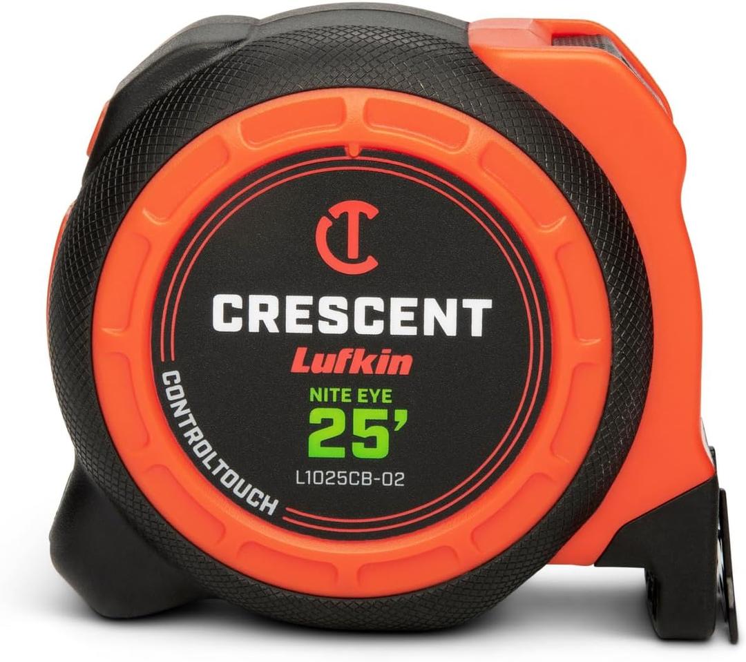 Crescent Lufkin 1-3/16" x 25' CONTROLTOUCH NITE EYE Tape Measure | L1025CB-02