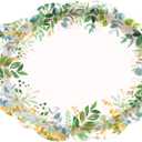 Treasure Cove Sage Greenery Oval Paper Plates Disposable Spring Oval Plates Large Eucalyptus Party Platters for Spring Birthday Wedding Tableware Decoration Supplies 10" x 12" 24Pcs