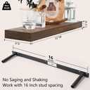 Zuiguoshan Wood Floating Shelves for Wall Set of 3, 22 Inch Rustic Floating Shelf Wall Mount, Solid Wooden Bathroom Floating Shelves for Kitchen, Bedroom, Living Room - Dark Walnut