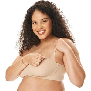 Motherhood Maternity Womens Comfort Nursing Bra with Removable Pads, Wirefree and Seamfree, Breastfeeding Friendly, Essential Nude, Medium