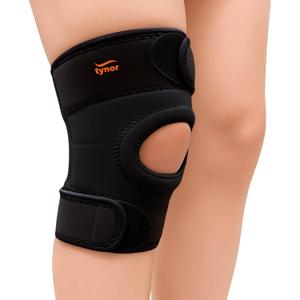 TYNOR Knee Brace for Men & Women, Adjustable Knee Compression Sleeve for Knee Pain Relief, Neoprene Knee Support Brace with Patella Pad for Meniscus Tear, Gym Running Working Out, Medium,1 Unit (Black)