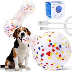 Mity rain Interactive Dog Toys - E-TPU Bouncy Ball for Small Medium Large Puppy Pet, Moving Balls for Dogs Enrichment, Motion Activated Toys that Keep Them Busy & Move on Its Own White