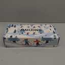 American Mahjong Tile Set with Carrying Bag and Accessories, 160 Acrylic Engraved Mahjong Tiles (Peacock Blue)