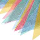 Boao 48 Pieces 36 Feet 4.9x6.7 Inch Colorful Pennant Flags Banner Imitated Burlap Bunting Banner Triangle Flag Garland for Classroom Birthday Carnival Wedding Party and Festival Decor(Pastel Color)