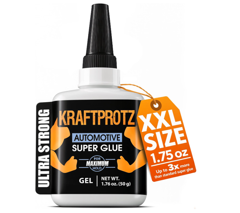 Automotive Super Glue Gel 1.76 oz XXL – for Car Trim, Bumpers, Brackets & Fairings – OilResistant, Heatproof CA Bond for Trucks, Motorcycles & RVs – NoDrip Cyanoacrylate