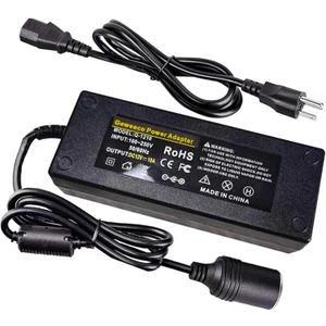 AC to DC Converter, 100V ~ 240V to 12V 10A 120W, Car Cigarette Lighter Socket AC/DC Power Supply Adapter Transformer for Tire Inflator, Car Refrigerator, Car Vacuum Cleaner, and Other Car Devices