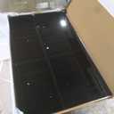 FDW | Dining Table for 4-6 People | Black | 47 Inch Rectangular Glass Kitchen Table | Space-Saving and Modern Design | for Dining Room, Easy to Assemble