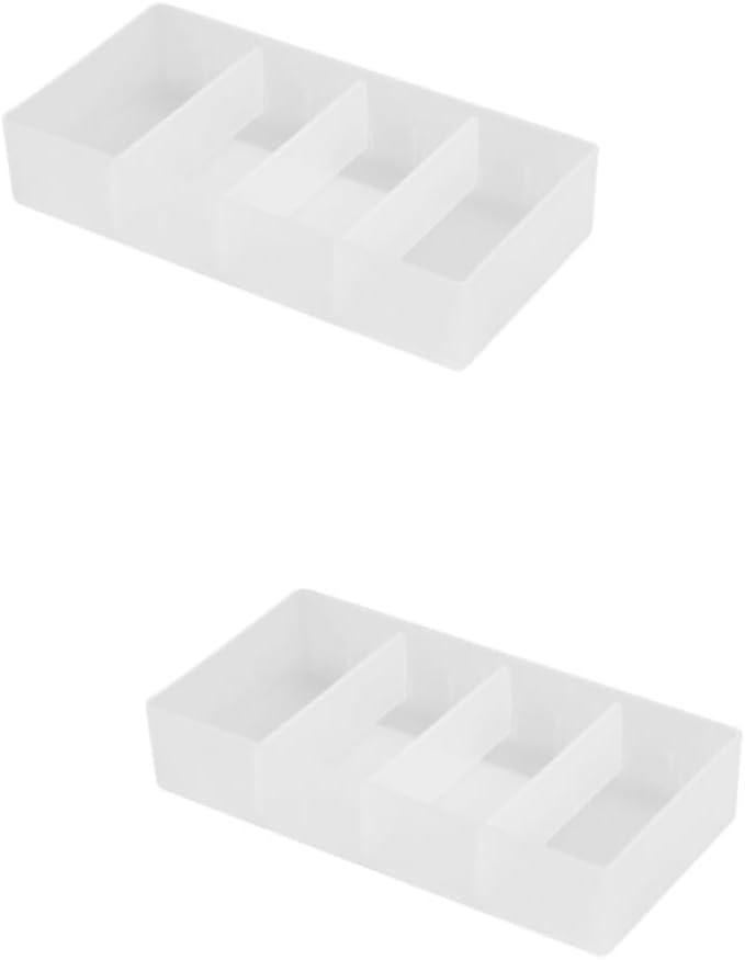 Housoutil 2pcs Box Makeup Box Organizer Plastic Storage for Makeup Nail Jewelry Desktop Container for Dressing Table Bedroom Living Room Bathroom