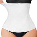 Nebility Womens' Waist Trainer Tummy Control Waist Cincher Slim Body Shaper(White, XS)