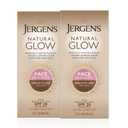 Jergens Natural Glow Face Self Tanner Lotion with SPF 20, Sunless Tanning, Medium to Deep Skin Tone Moisturizer, Daily Facial Sunscreen, Oil Free, Broad Spectrum UVA and UVB Protection,2 Oz(Pack of 2)