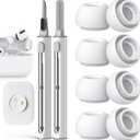 Compatible with AirPods Pro 2nd/1st Generation Replacement Ear Tips, with Noise Reduction Hole & Built-in dust Guard Screen, for USB-C Charging Case with Cleaner kit -4 Pairs(Small)- White 