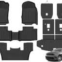 Naibeve Floor Mats for 2016-2025 2026 Dodge Durango 6-Seater (2nd Row Captain Seats) - All Weather Custom Fit for Durango Floor Mats Cargo Mat 2nd & 3rd Row Backrest Mats Interior Accessories