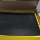 Wearwell Footbath Mat - Black/Yellow. Shoe Mat - 5 Gallon Capacity. Tall Wall for Cleaning Solutions. 32"" L x 39"" W x 2-1/2"" Thickness. For Food Processing Facilities (222.2.5x32x39BK)