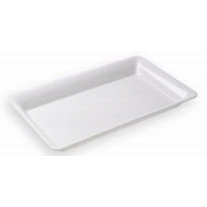 5pcs Stackable White Plastic Trays, 18" Long