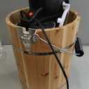 Elite Gourmet Old Fashioned 6 Quart Vintage Wood Bucket Electric Ice Cream Maker Machine Appalachian, *Bonus Classic Die-Cast Hand Crank for Churning, Uses Ice and Rock Salt Churns Ice Cream in Minute (Pine)
