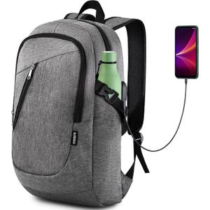 Masirs Laptop Travel Backpack - Adjustable Shoulder Straps, Zippered Compartments with Side Pockets for Water Bottle or Umbrella. Headset and USB Charging Port. Perfect for Business or Traveling