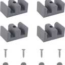 4PCS Framed Sliding Rubber Shower Door Bumpers, Suitable for 10MM Thick Shower Glass Moving Doors, Clear Shower Doors (Grey)