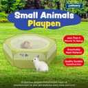 Small Animal Playpen with Zippered Top, Portable Waterproof Pet Cage (47"x23") for Kitten, Bunny, Guinea Pig, Hamster, Chicken Brooder, Indoor & Outdoor Exercise Pen, Foldable Design