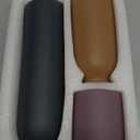 Ceramic Vase Set-3, Small Flower Vases for Decor, Modern Boho Farmhouse Style, Decorative Vases for Pampas Grass & Dried Flowers, Distressed Finish (Light Coffee)