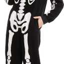 Spooktacular Creations Halloween Family Skeleton Costume, Family Skeleton Jumpsuit Pajama for Halloween Costume Cosplay, Women (Large, Black)