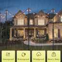 4 Pack String Light Poles for Outside, 10Ft Adjustable Outdoor Light Poles for String Lights, Outdoor Lighting Stand with Fork for Patio, Deck, Backyard, Garden, Party & Wedding