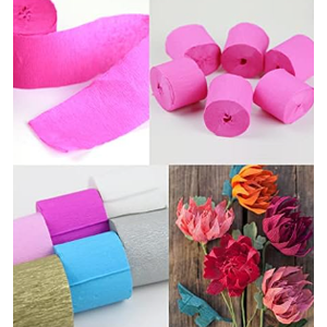 16 Rolls Crepe Paper Streamers in Purple Colors, 1312 Feet Crepe Paper for Wedding, Birthday Party, Baby Shower, Photo Backdrop, Various Large Festivals Decoration, Art Crafts