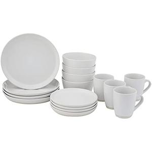 Safdie & Co. HK03106 Set-16Pcs, Set includes 4 dinner plates 10.5", 4 Salad plates 7.5", 4 bowls 6" and 4 mugs 360ml, 2 Tone Cream