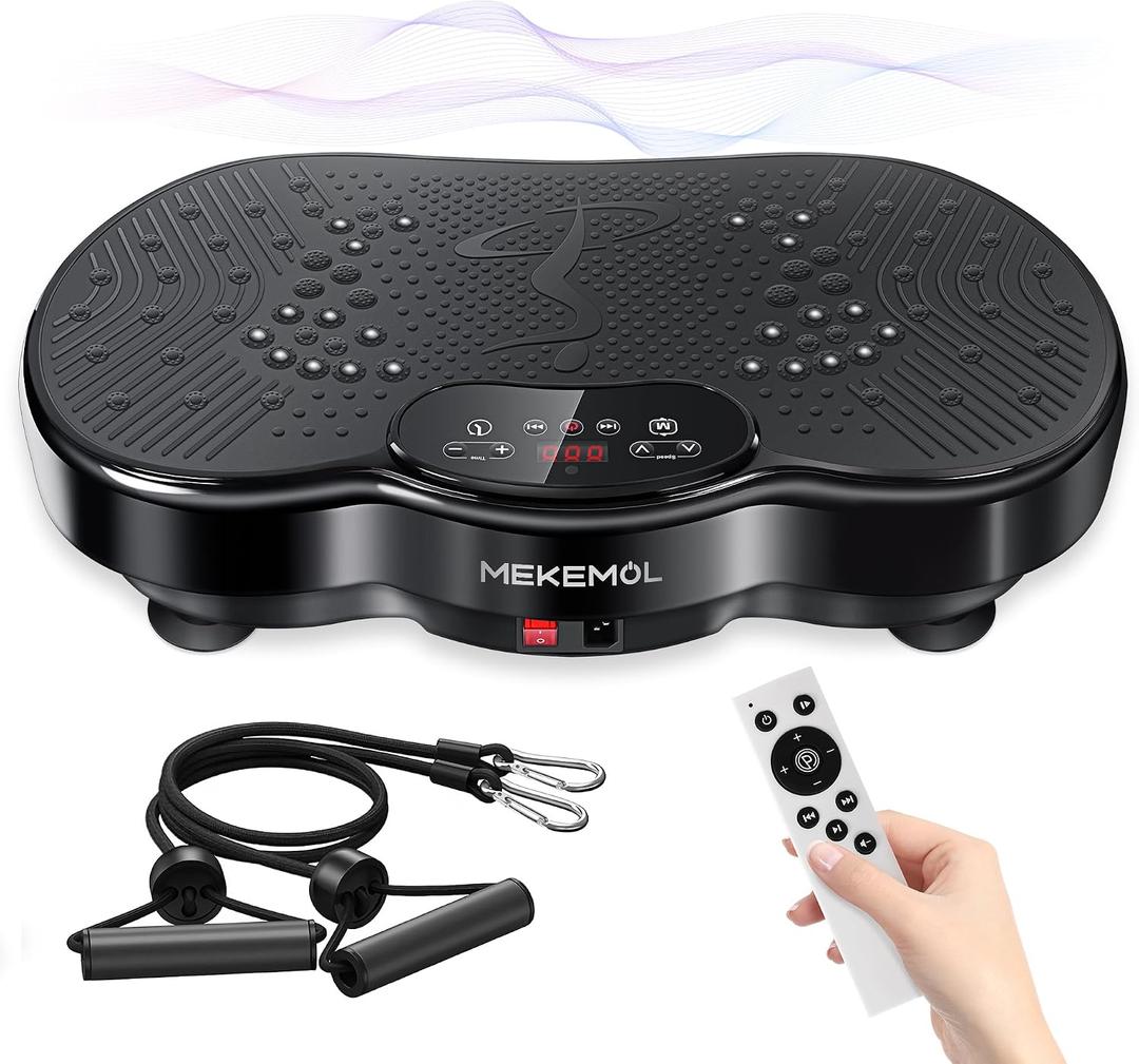 Vibration Plate Exercise Machine - Vibrating Plate for Lymphatic Drainage, 999 Adjustable Speeds Vibrate Stand Shake Board, 330Lbs Capacity Whole Body Workout for Weight Loss, Shaping