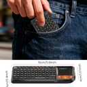 Mini Keyboard with Touchpad, Bluetooth + 2.4G Dual-Mode Ultra-Thin Portable Keyboard | Rechargeable Keyboard with 7-Color Backlit for Tablet/PC/phone/TV