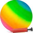 ArtCreativity 16 Inch Rainbow Playground Ball for Kids, Durable Rubber, Includes Hand Pump, Bouncy Outdoor Toy for Backyard, Park, Beach, Boys and Girls Ages 3+