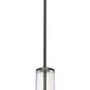 Kichler Everly 19.75" Kitchen Bell Pendant in Olde Bronze, 1-Light Clear Glass Pendant Light, (19.75" H x 13.75" W), 42046OZ