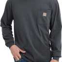 Men's Loose Fit Heavyweight Work Long Sleeve T-Shirts Comfort Pocket Tee, 3XL Tall