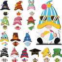 Blulu 32 Pcs Interchangeable Wooden Gnome Decor Summer 4th of July Patriotic Gnomes Welcome Sign Holiday Seasonal Tiered Tray Decor with Magnet Pieces for Gifts Decorations (Cute)