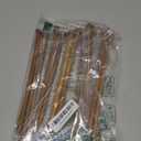 7Pairs Bamboo Knitting Needles Set with 5 Pins, Single Pointed Wooden Knitting Needles 10-Inch Long Wood Straight Knittings Needle for Beginners Sweater Shawl Scarf(7 Sizes)