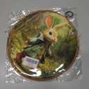 FUGWN Vintage Easter Bunny Round Wall Art Decor Framed, Rustic Farmhouse Bunny Canvas Artwork Prints, Cottagecore Landscape Rabbit Wall Hanging Decorations for Home Bedroom Living Room, 10x10 Inch